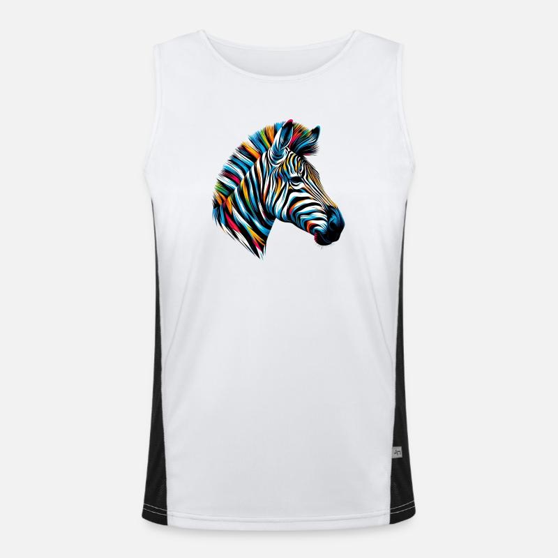 Zebra Funktionelles Kontrast-Tank Top für Männer 