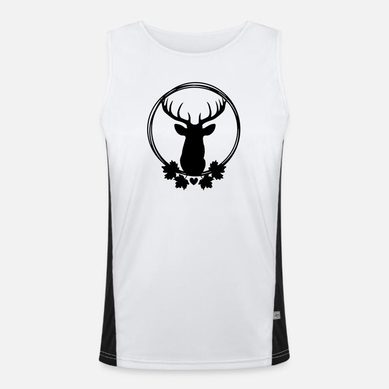 Kranz mit Hirsch Funktionelles Kontrast-Tank Top für Männer 