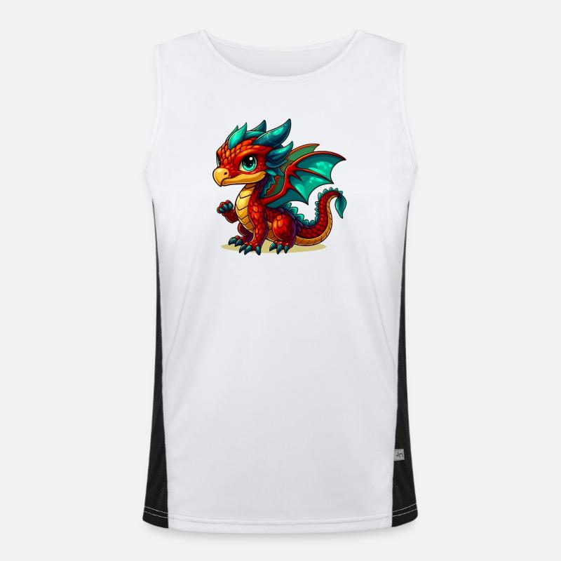 Dragon - Men's Functional Contrast Tank Top  - white/black