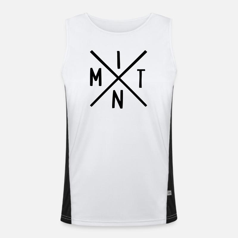 STEM subjects - Men's Functional Contrast Tank Top  - white/black