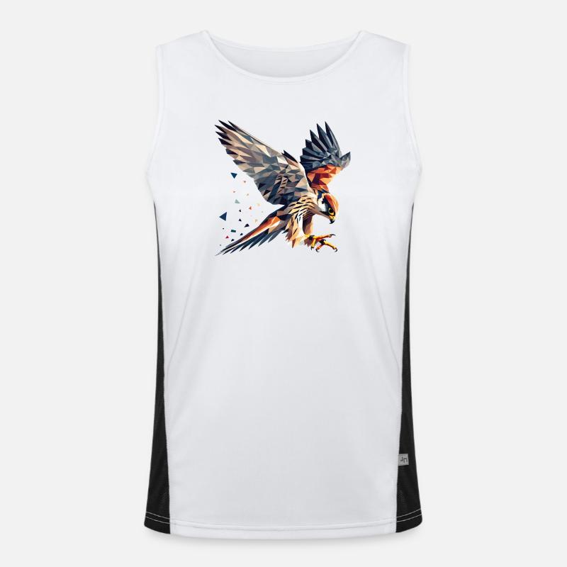 Faucon oiseau de proie style polygone Débardeur respirant contrasté Homme 