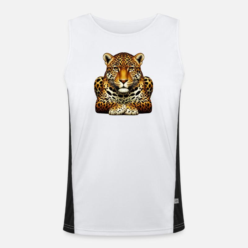 Leopard Funktionelles Kontrast-Tank Top für Männer 