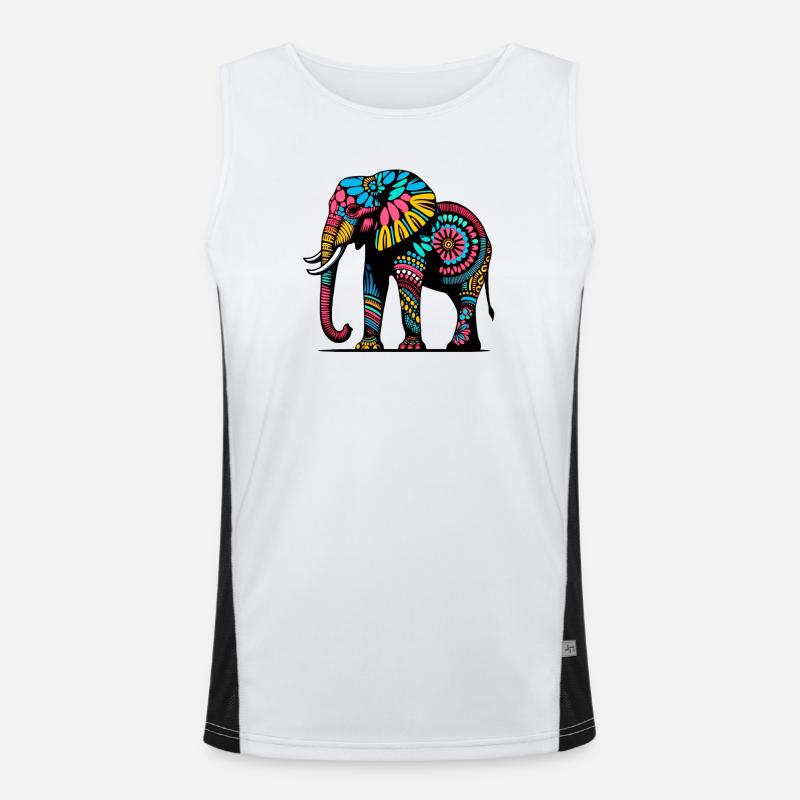 Elefant Funktionelles Kontrast-Tank Top für Männer 