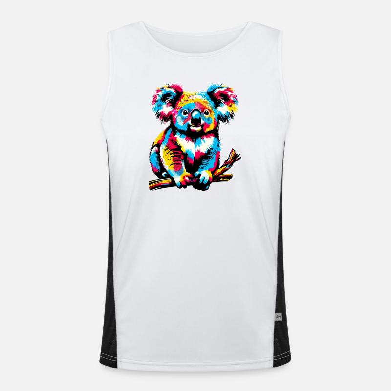 Koala - Men's Functional Contrast Tank Top  - white/black