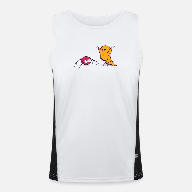 Halloween Spinne Geist Comic Cartoon Comic Funktionelles Kontrast-Tank Top für Männer 