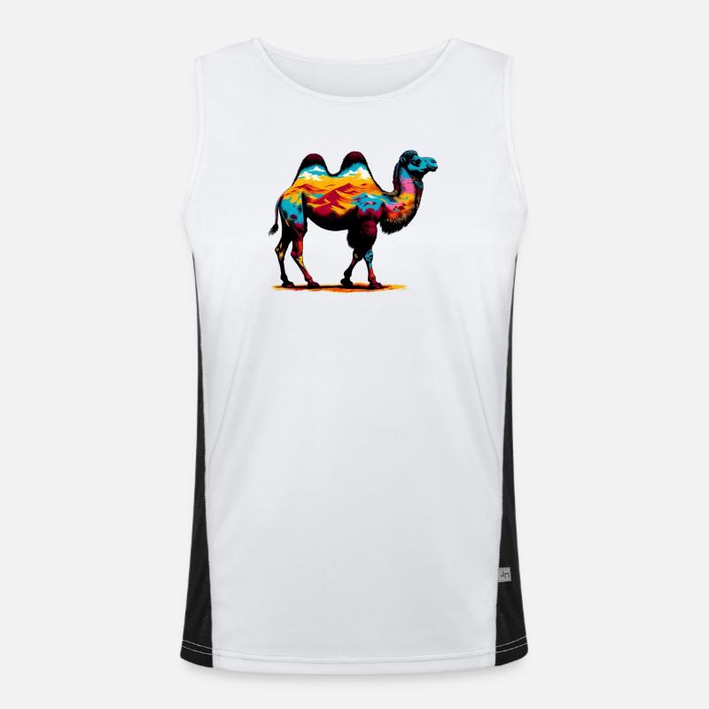 Kamel Funktionelles Kontrast-Tank Top für Männer 