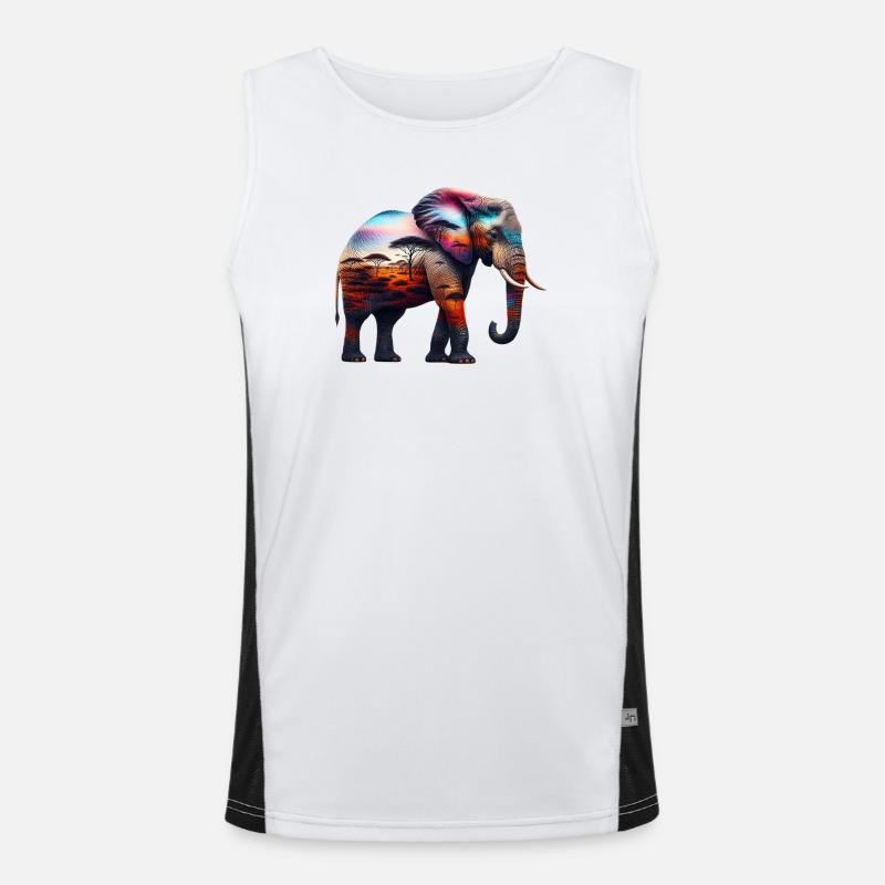 Elefant Funktionelles Kontrast-Tank Top für Männer 