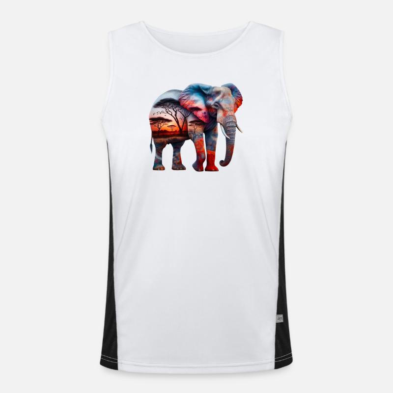 Elefant Funktionelles Kontrast-Tank Top für Männer 