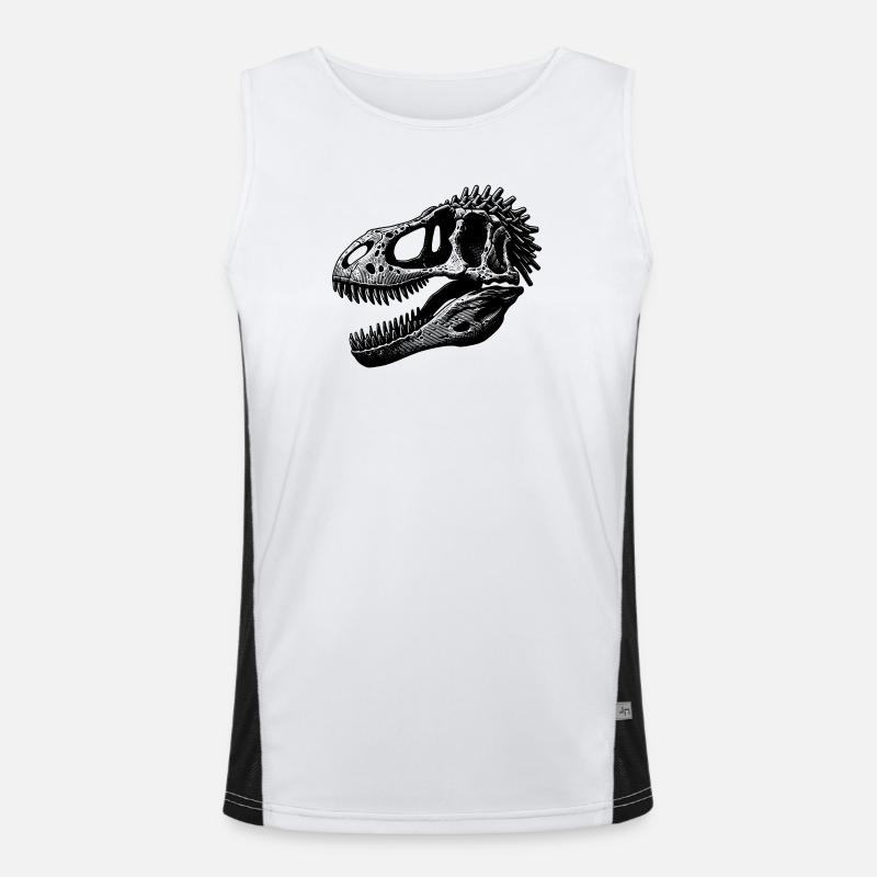 Blick der Urzeit: Dino-Kopf Funktionelles Kontrast-Tank Top für Männer 