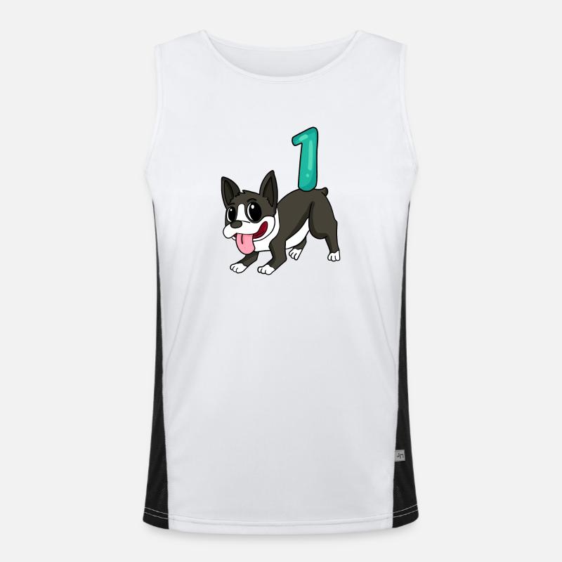 Zahl 1 Nummer Eins Funktionelles Kontrast-Tank Top für Männer 
