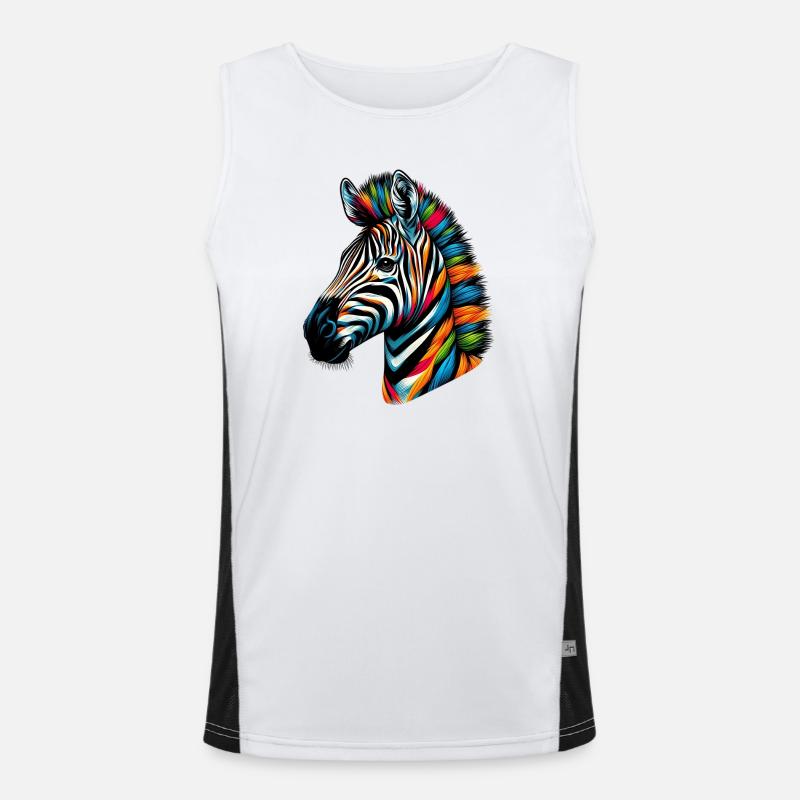 Zebra Funktionelles Kontrast-Tank Top für Männer 