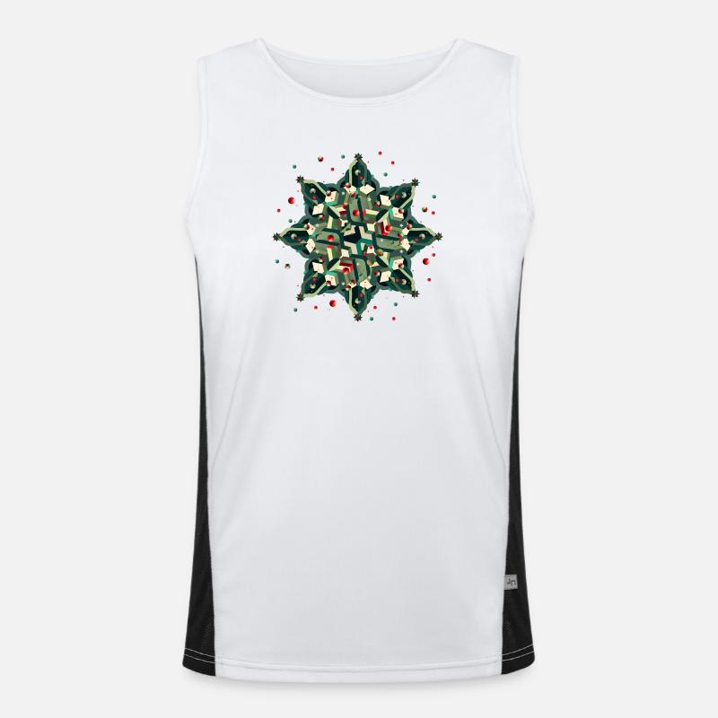 great poinsettia in geometric style Men's Functional Contrast Tank Top 