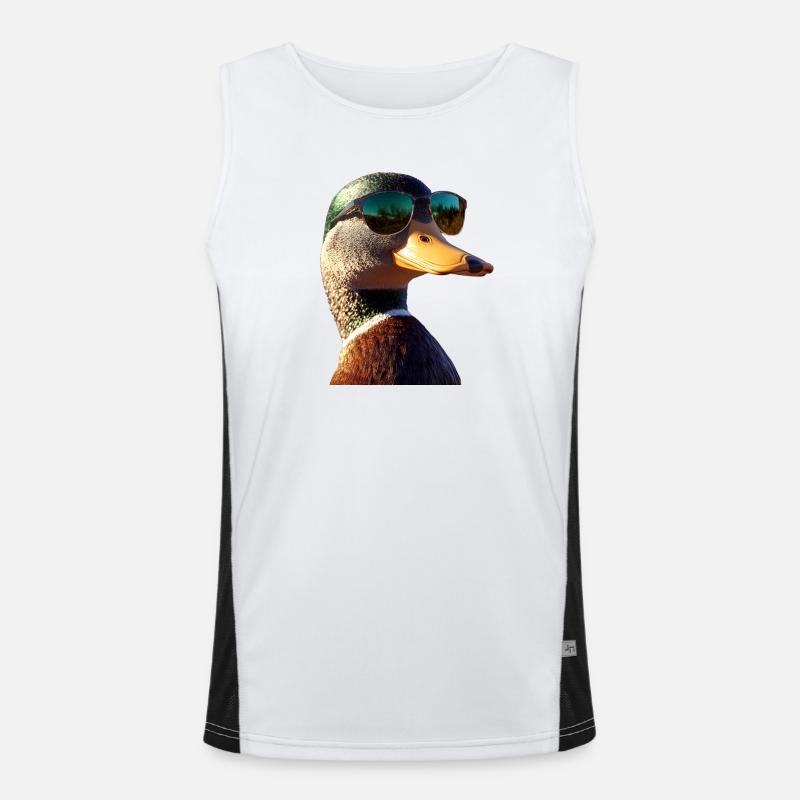 Duck, Mallard, Duckling, Duckling, , Duck Men's Functional Contrast Tank Top 