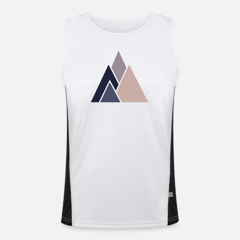 Warm minimalist mountain panorama Men's Functional Contrast Tank Top 