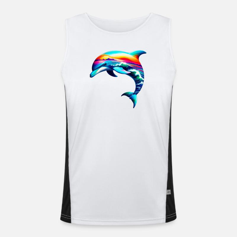 Delfin Funktionelles Kontrast-Tank Top für Männer 