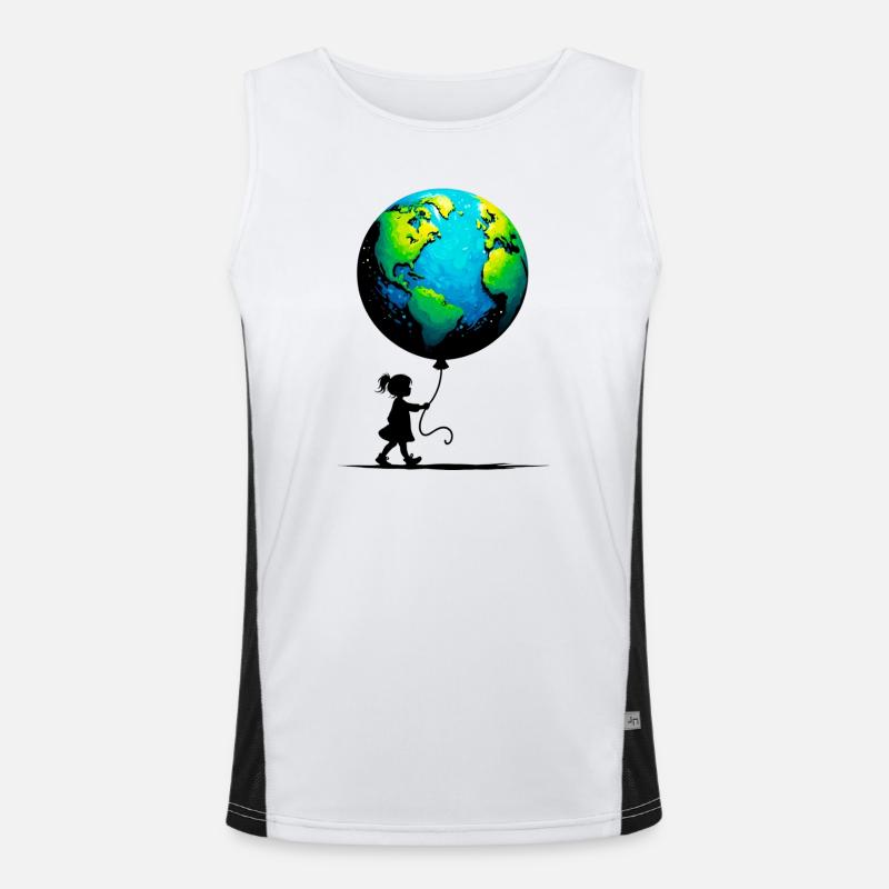 Planet Erde Funktionelles Kontrast-Tank Top für Männer 