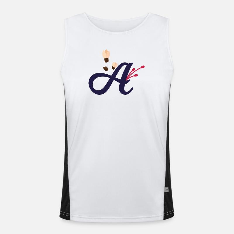 Eleganter Buchstabe 'A' mit Blumen Funktionelles Kontrast-Tank Top für Männer 