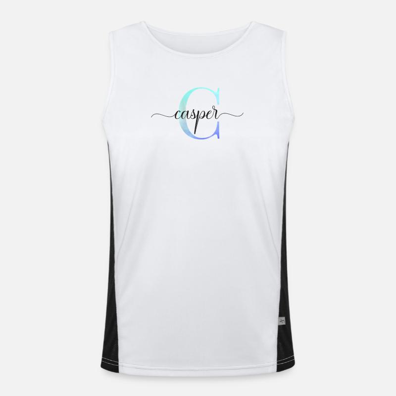 C| Monogramm | Name | Casper | Watercolor Funktionelles Kontrast-Tank Top für Männer 