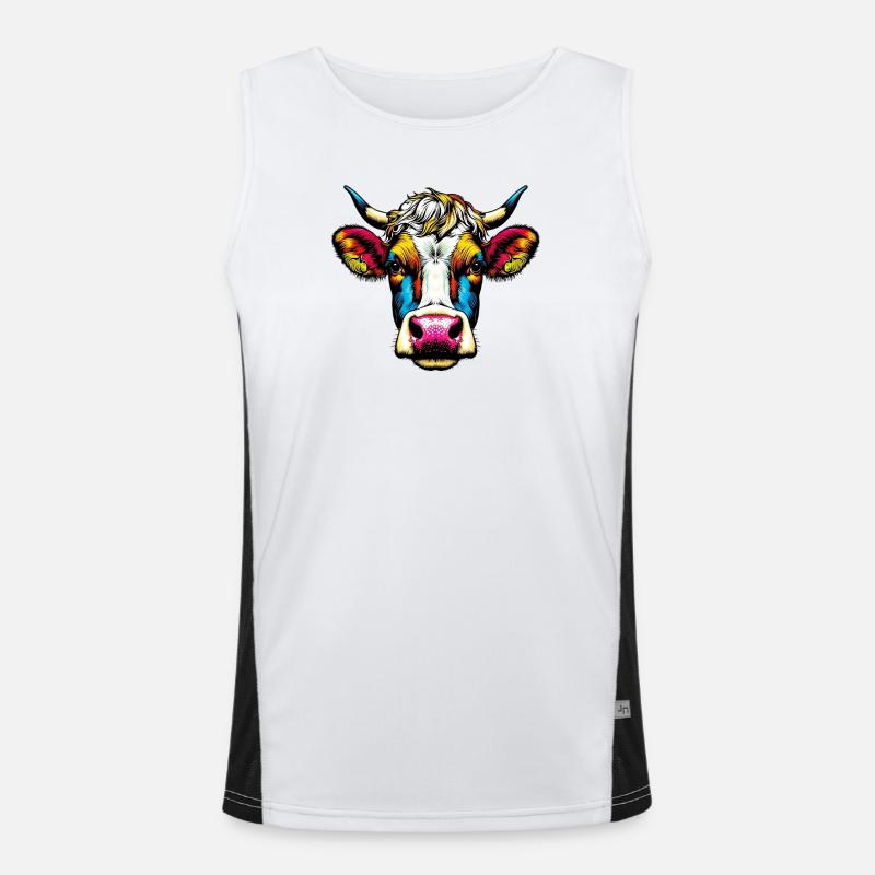 Kuh Funktionelles Kontrast-Tank Top für Männer 