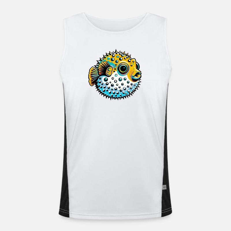 Kugelfisch Funktionelles Kontrast-Tank Top für Männer 