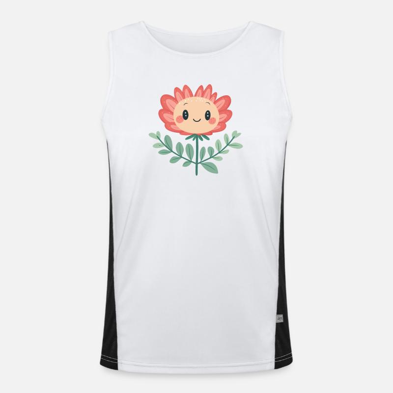 Fröhliche Blume Funktionelles Kontrast-Tank Top für Männer 