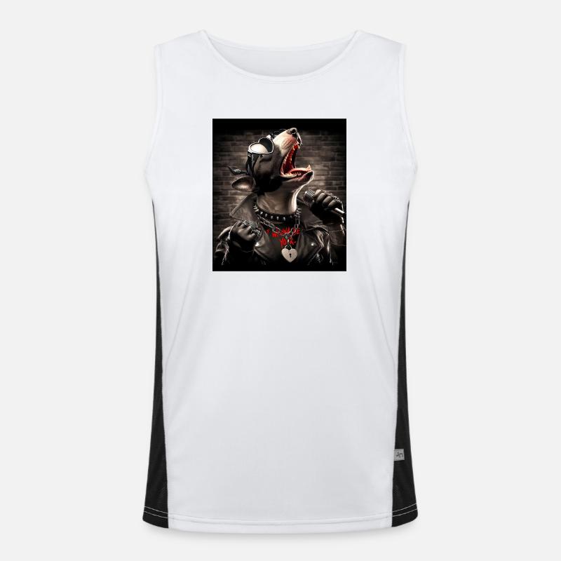 Singender Hund Funktionelles Kontrast-Tank Top für Männer 