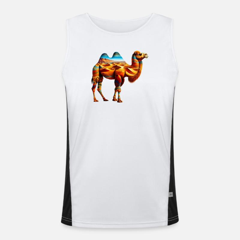Kamel Funktionelles Kontrast-Tank Top für Männer 