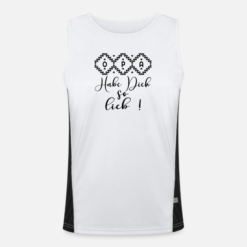 OPA HABE DICH SO LIEB - HERZ Funktionelles Kontrast-Tank Top für Männer 