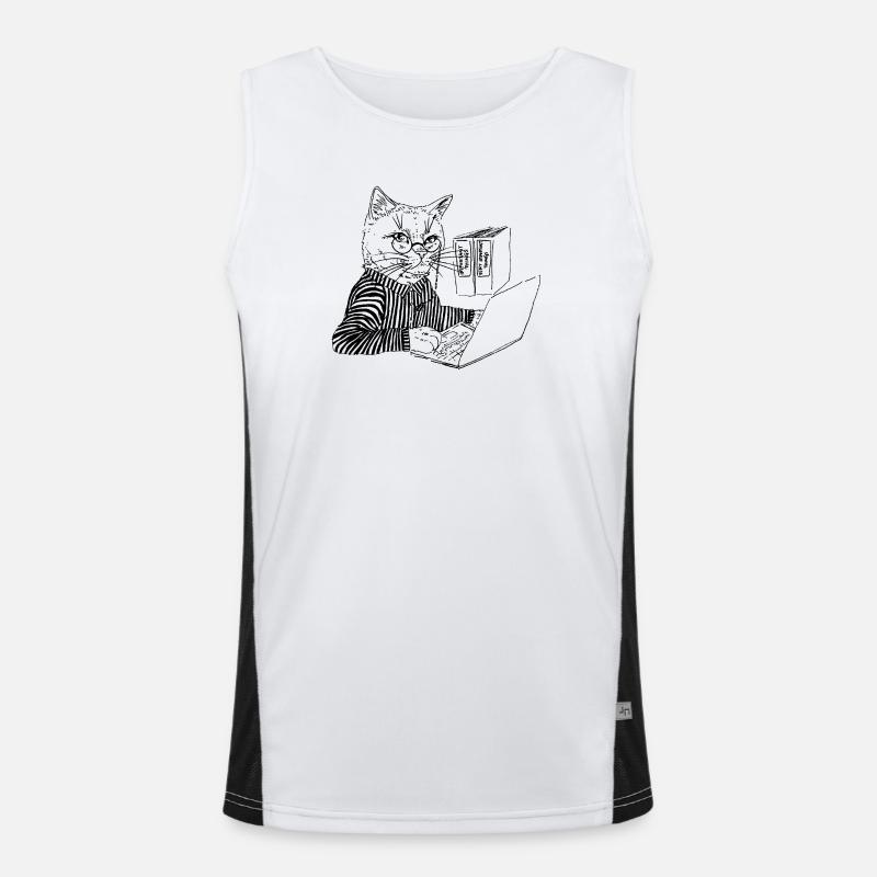 BÜRO-KÄTZCHEN Funktionelles Kontrast-Tank Top für Männer 