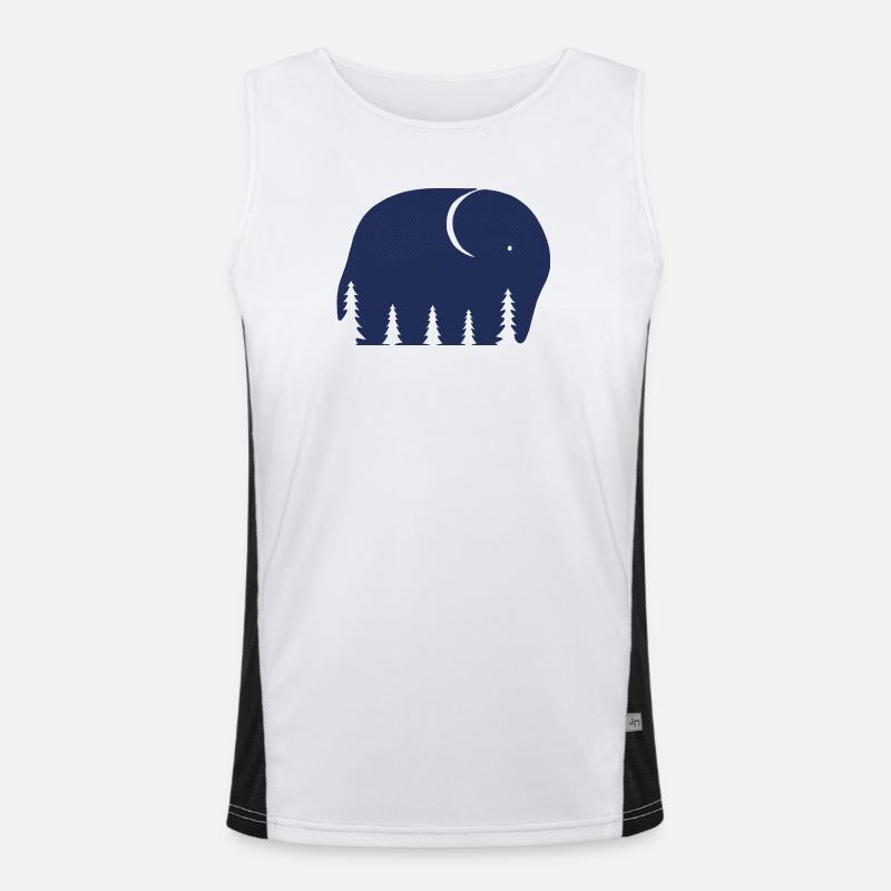Ein Elefant oder ein Wald in dieser Fun Optical Illusi Funktionelles Kontrast-Tank Top für Männer 