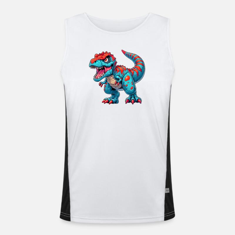 Dinosaur - Men's Functional Contrast Tank Top  - white/black