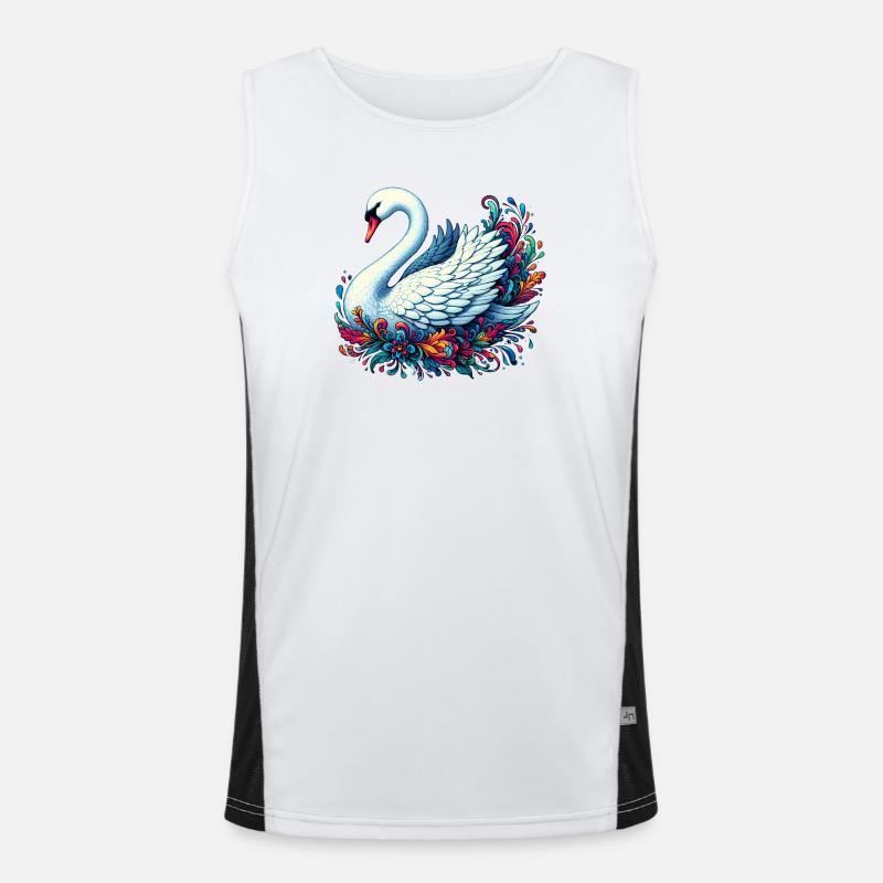 Schwan Funktionelles Kontrast-Tank Top für Männer 