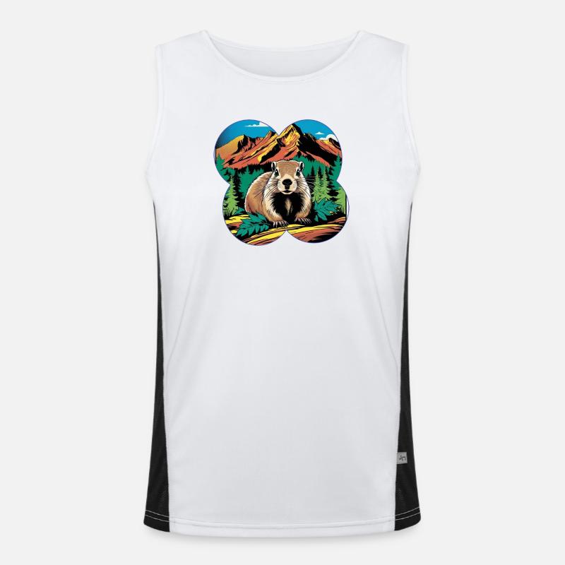 Murmeltier Funktionelles Kontrast-Tank Top für Männer 