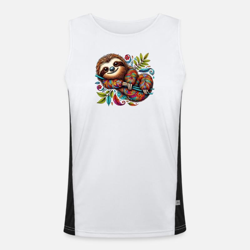 Faultier Funktionelles Kontrast-Tank Top für Männer 