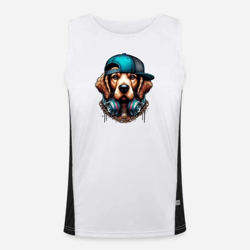 Hund Funktionelles Kontrast-Tank Top für Männer 
