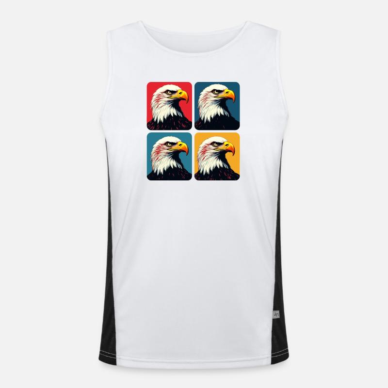 Bald eagle - Men's Functional Contrast Tank Top  - white/black