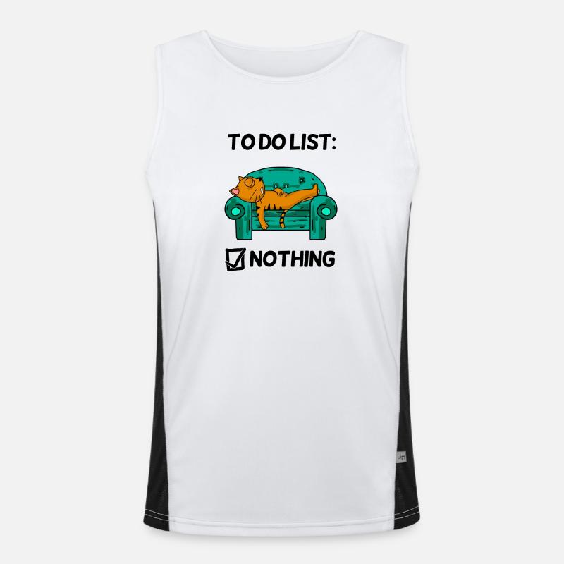 Lustiger Spruch lustige Sprüche - katze Funktionelles Kontrast-Tank Top für Männer 