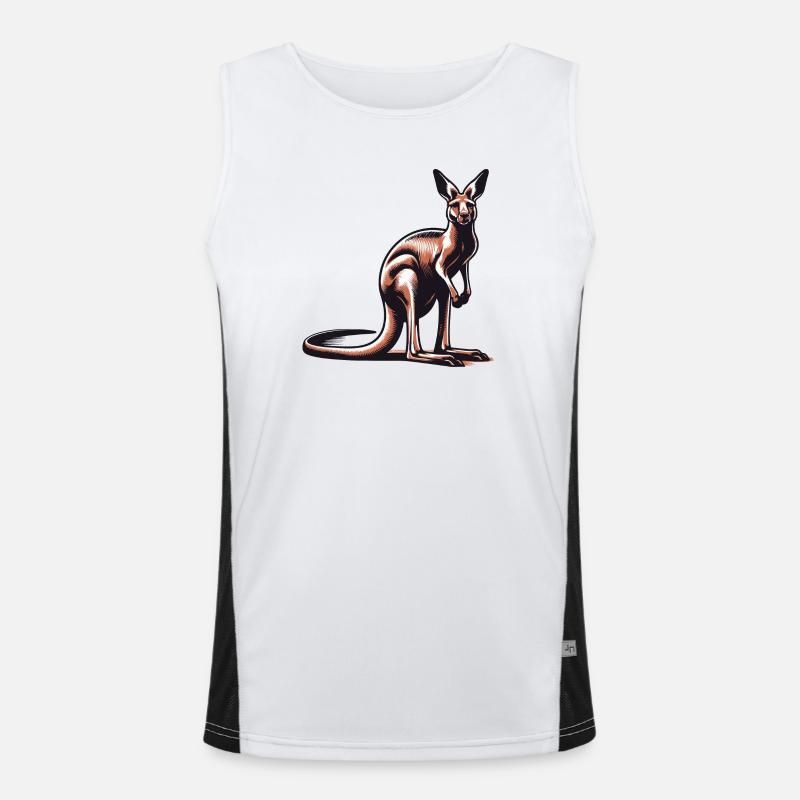 Kangaroo - Men's Functional Contrast Tank Top - white/black