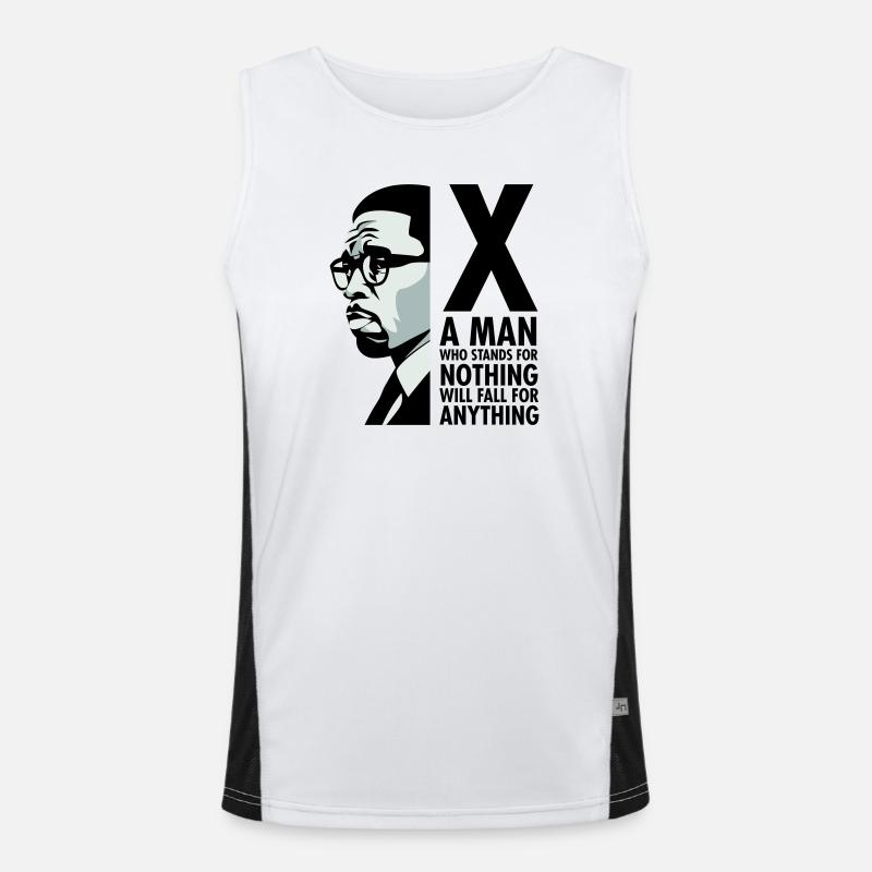 Malcolm X - A man who stands for nothing will fall Men's Functional Contrast Tank Top 