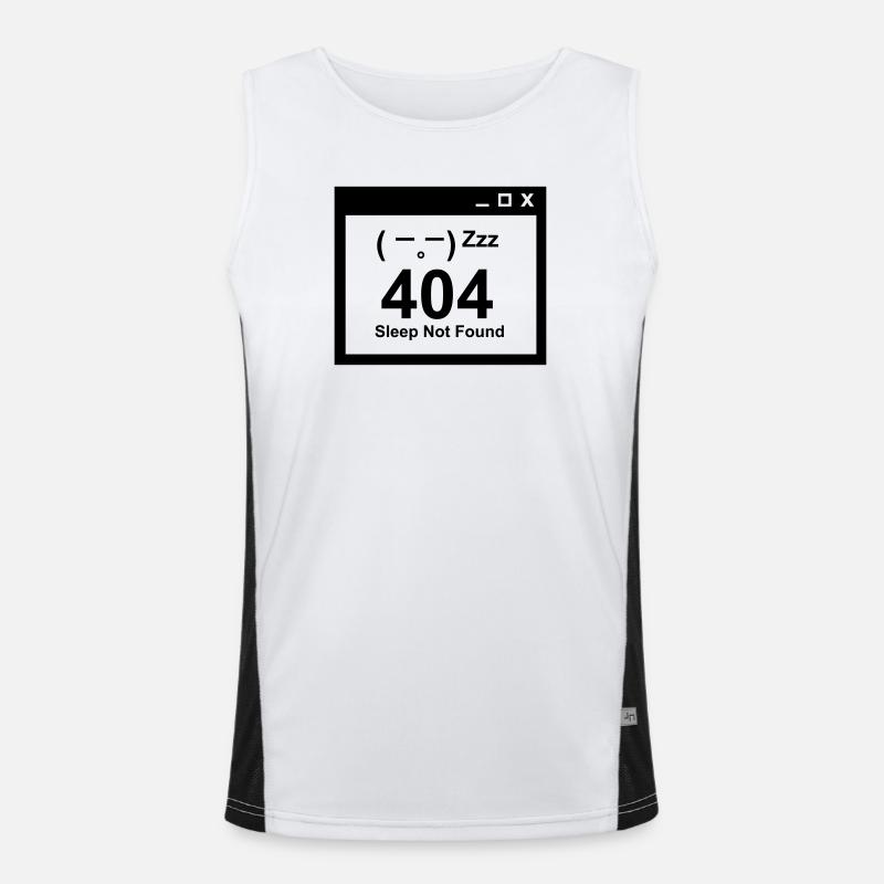 404 Sleep Not Found - Nerd Eltern Design Funktionelles Kontrast-Tank Top für Männer 