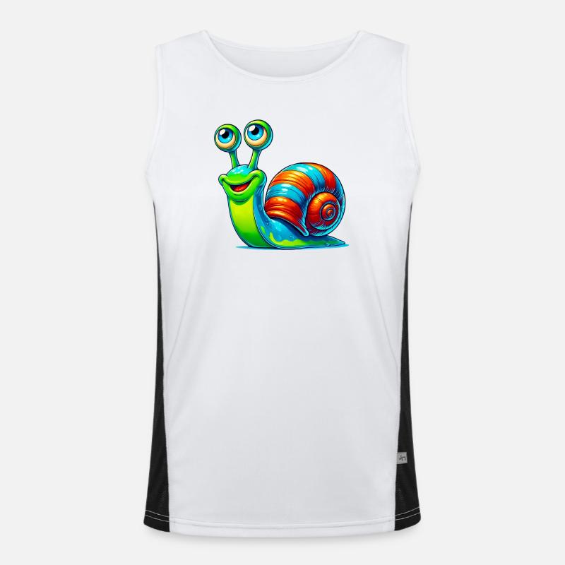 Snail - Men's Functional Contrast Tank Top  - white/black