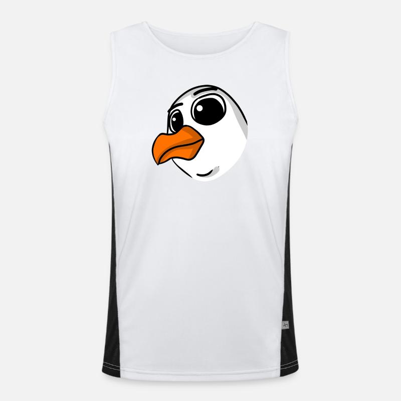 Seagull Head - Men's Functional Contrast Tank Top  - white/black