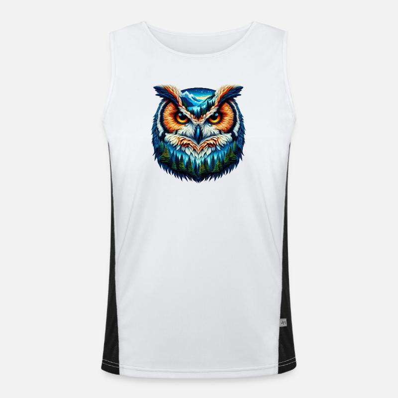 Eule Funktionelles Kontrast-Tank Top für Männer 
