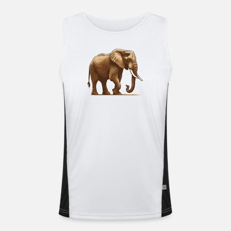 Elephant - Men's Functional Contrast Tank Top - white/black