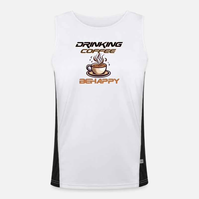 coffee.Glücklich sein mit Kaffee Funktionelles Kontrast-Tank Top für Männer