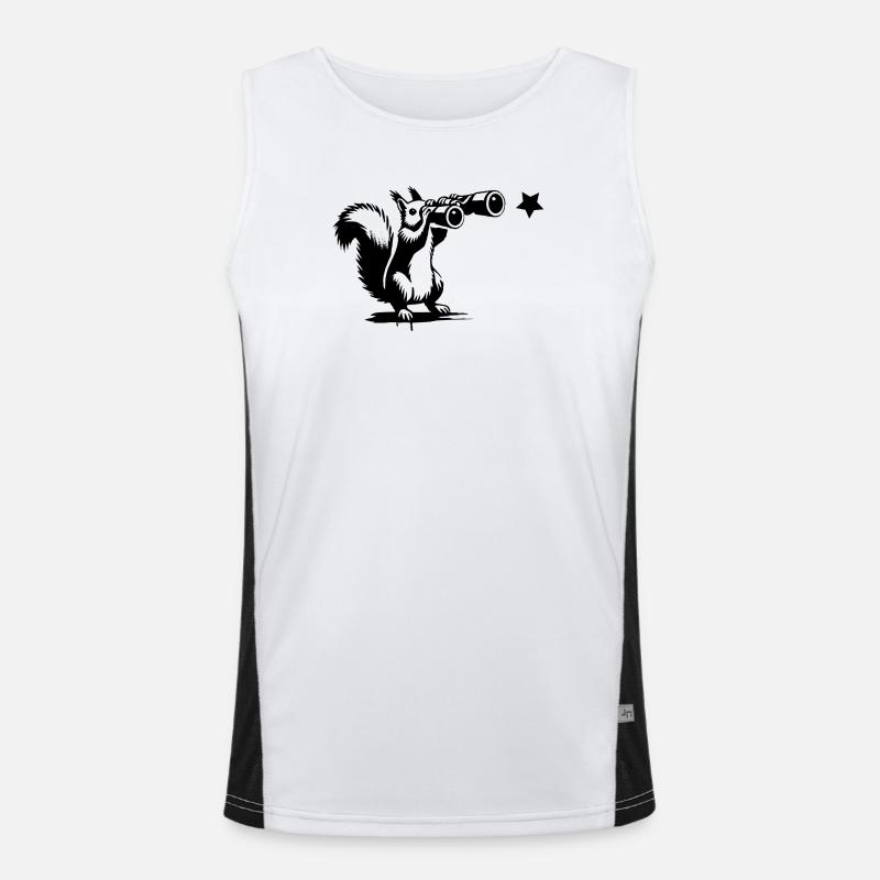 Squirrel with binoculars – searching for the stars Men's Functional Contrast Tank Top 