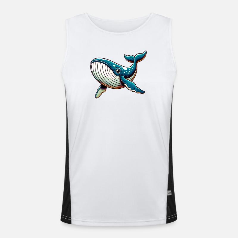 Whale - Men's Functional Contrast Tank Top  - white/black