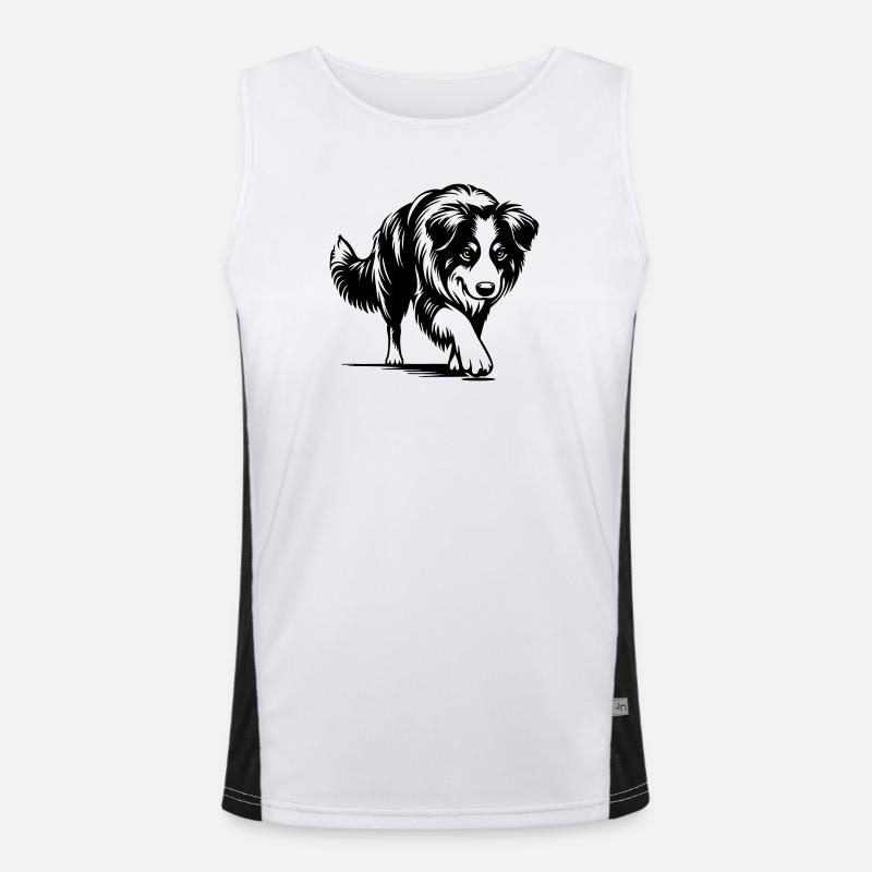 Australian Shepherd Funktionelles Kontrast-Tank Top für Männer 