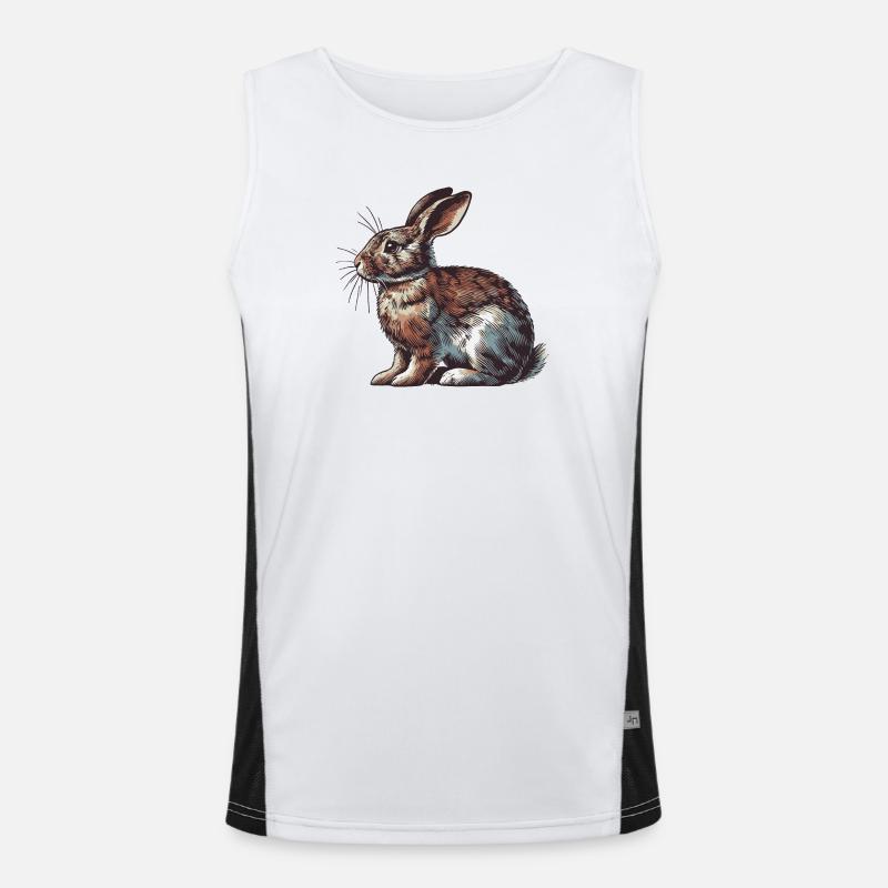 Hare - Men's Functional Contrast Tank Top  - white/black