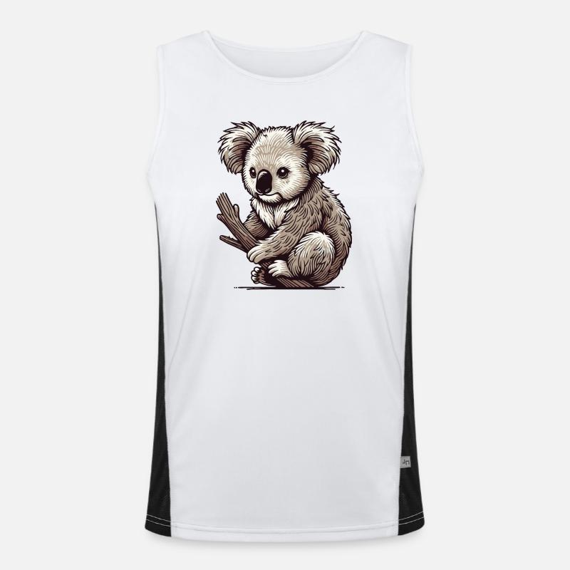 Koala - Men's Functional Contrast Tank Top - white/black
